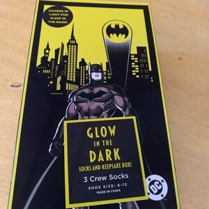 DC Batman Glow in the Dark Crew Socks